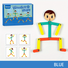 Wooden Man Activity Toy Small Wooden Man Jigsaw Puzzle Game For Kids