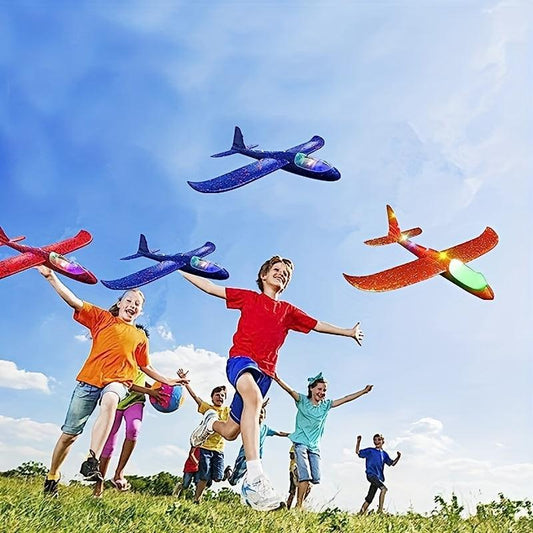 LED Luminous Glider Airplane 2 Flight Modes Foam Airplane For Outdoor Flying