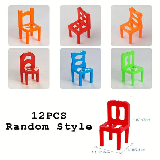 12pcs Stack Chair Building Blocks Toys Parent-child Interaction Christmas Gift