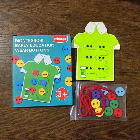 Baby Wooden Threading Nail Button Toy Fine Movement Training