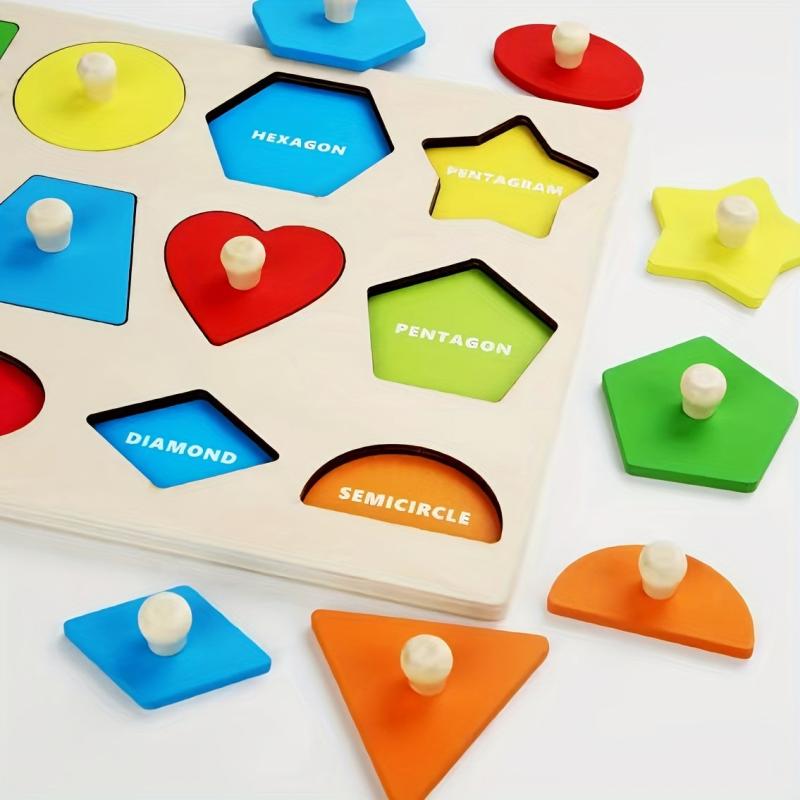 Wooden Shape Sorting Puzzle Board for Toddlers