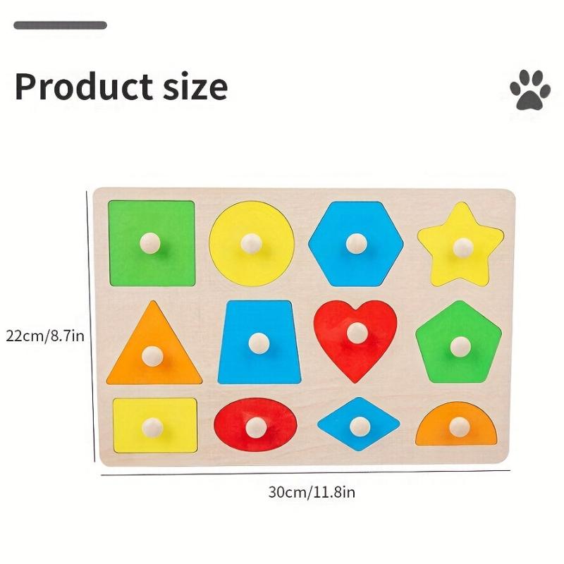 Wooden Shape Sorting Puzzle Board for Toddlers