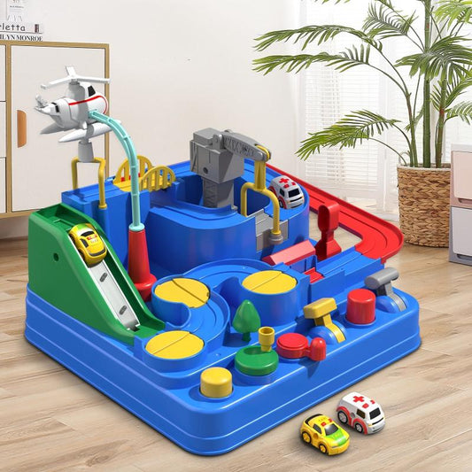 City Rescue Adventure Track Toy Set with 3 Mini Cars