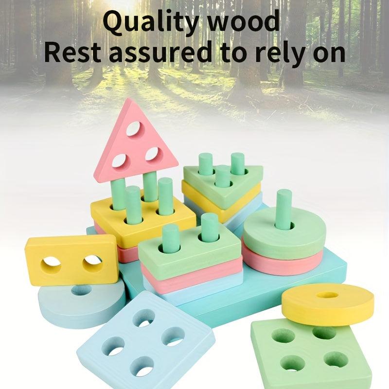 Montessori Wooden Building Blocks Assembly Set