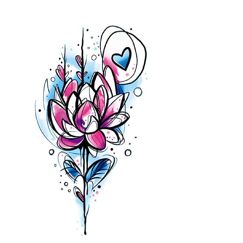 30pcs Flower Disposable Tattoo Stickers Waterproof Body Art Stickers