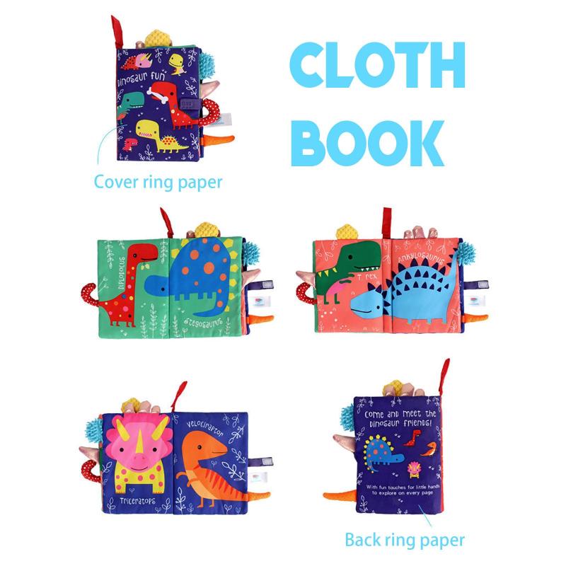 3D Animal Tails Baby Cloth Book Puzzle Educational Learning Toys
