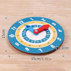 Montessori Wooden Clock Time Learning Educational Toy