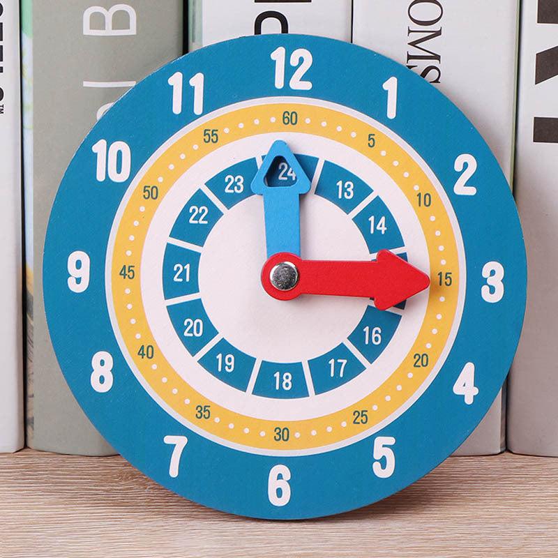Montessori Wooden Clock Time Learning Educational Toy