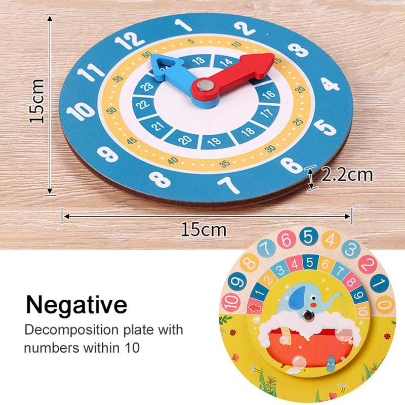 Montessori Wooden Clock Time Learning Educational Toy