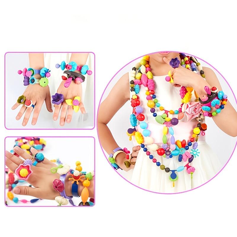 370pcs DIY Cordless String Bead Toy Set for Kids