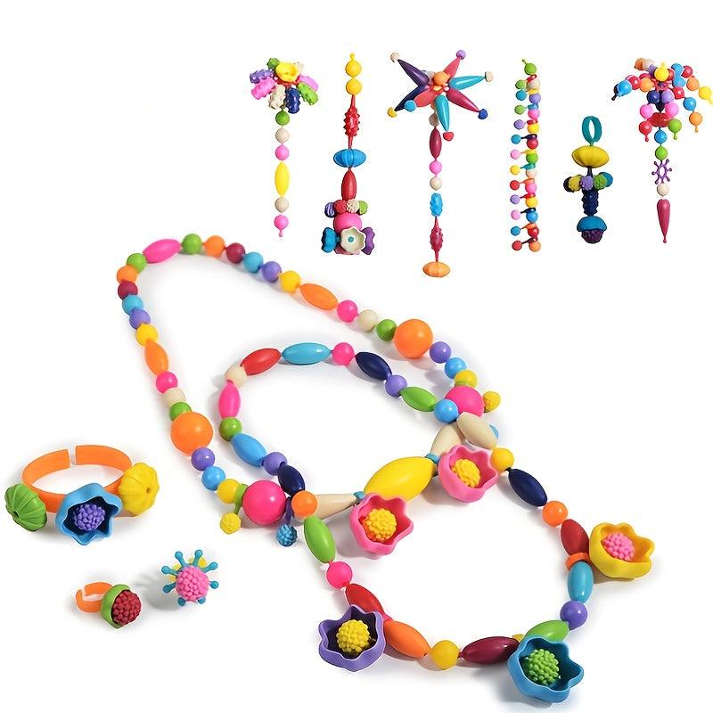 370pcs DIY Cordless String Bead Toy Set for Kids