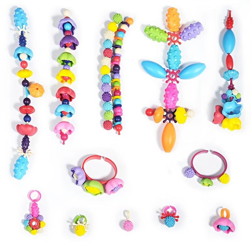 370pcs DIY Cordless String Bead Toy Set for Kids