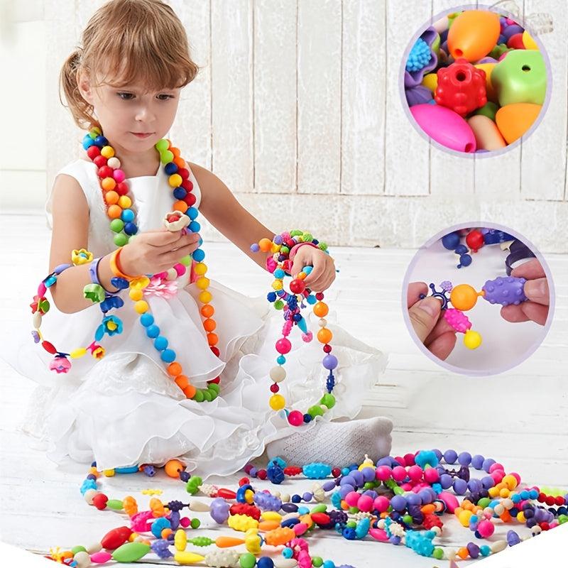 370pcs DIY Cordless String Bead Toy Set for Kids