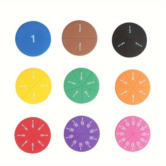 51 Pcs Fraction Circle Disc Operation Demonstrator Education Resource
