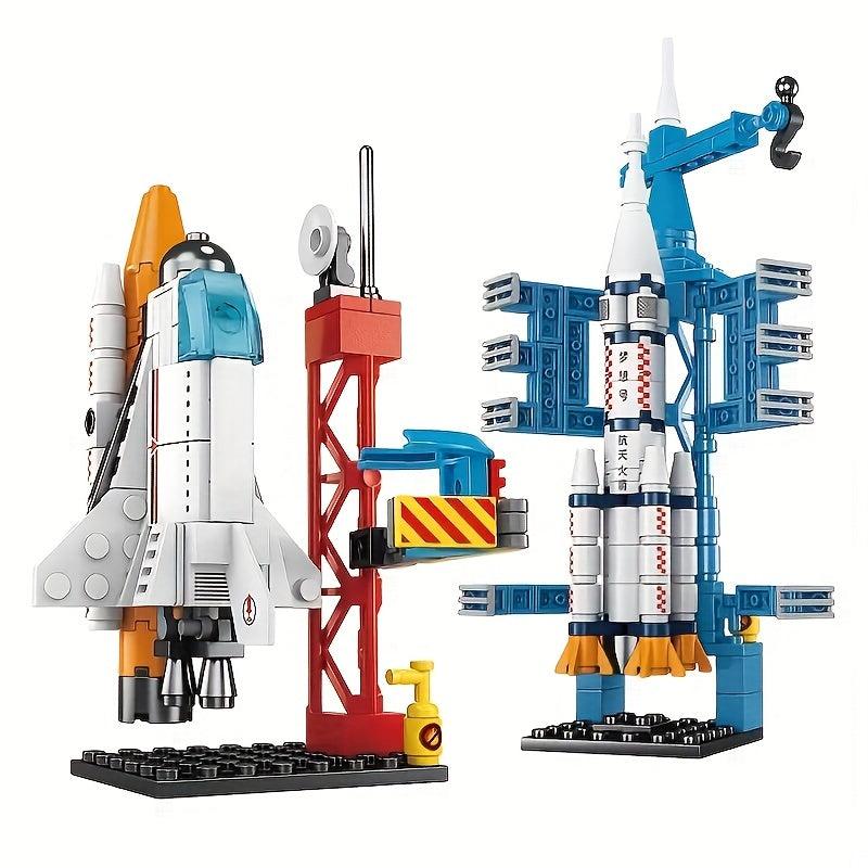 Rocket Shooting Platform Astronaut Assembly Toys Building Blocks Set