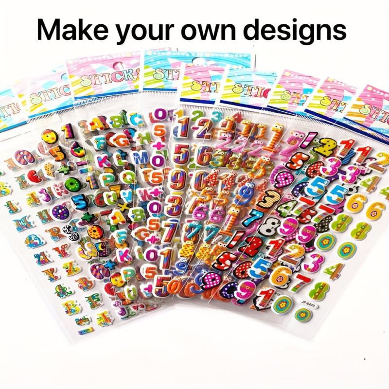 20pcs Random 3D Puffy Bulk Stickers For Party Teachers Craft