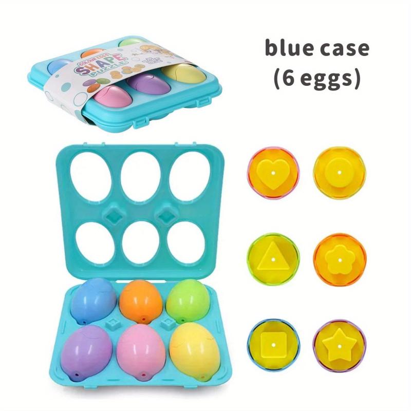6 or 12 Pcs Matching Eggs with Yellow Holder Easter Egg Decoration