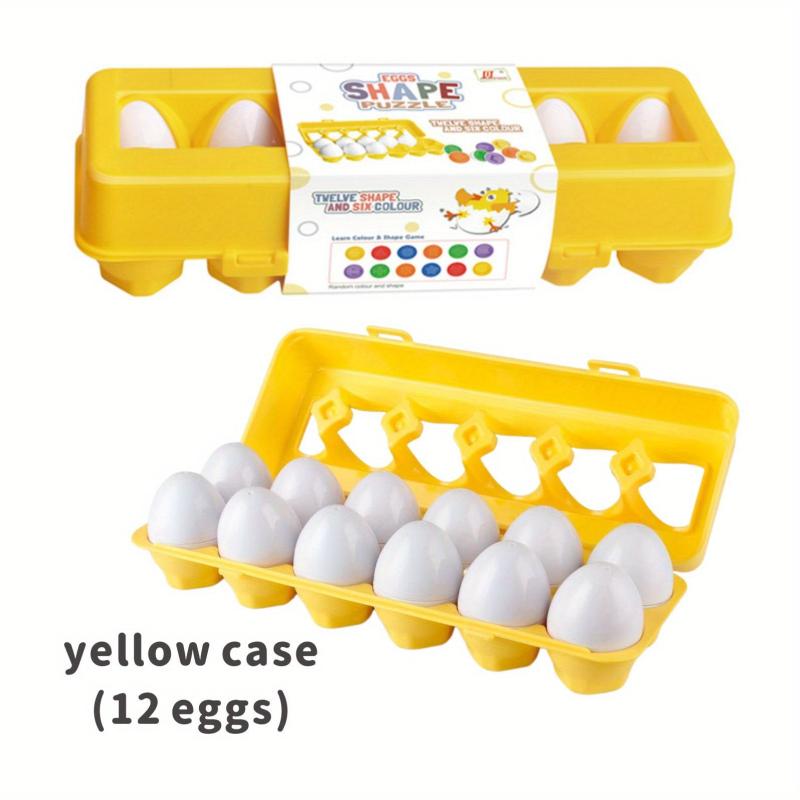 6 or 12 Pcs Matching Eggs with Yellow Holder Easter Egg Decoration