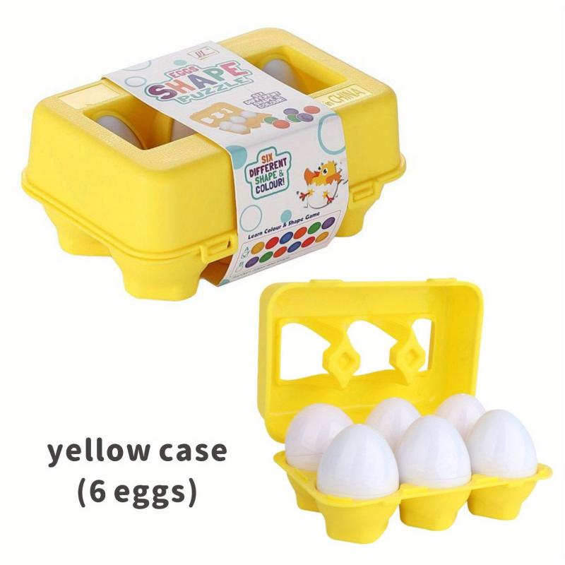6 or 12 Pcs Matching Eggs with Yellow Holder Easter Egg Decoration
