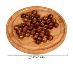 Wooden Peg Solitaire Board Game Educational Toys Desktop Decor