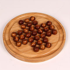 Wooden Peg Solitaire Board Game Educational Toys Desktop Decor