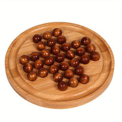 Wooden Peg Solitaire Board Game Educational Toys Desktop Decor