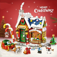 Building Blocks Christmas House Candy House Small Particles Assemble Toy Puzzles