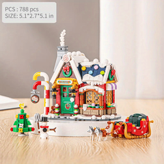 Building Blocks Christmas House Candy House Small Particles Assemble Toy Puzzles