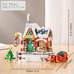 Building Blocks Christmas House Candy House Small Particles Assemble Toy Puzzles