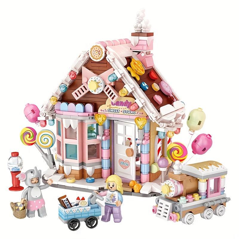 Building Blocks Christmas House Candy House Small Particles Assemble Toy Puzzles