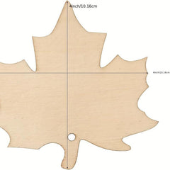 10pcs Wooden Maple Leaves Hollow Out Ornaments