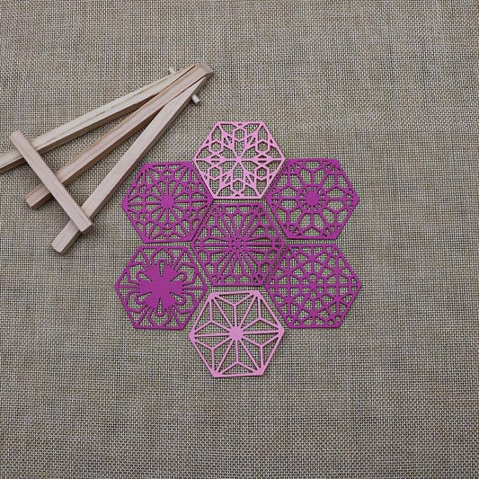 7-Piece Hexagon Flower Frame Metal Cutting Dies