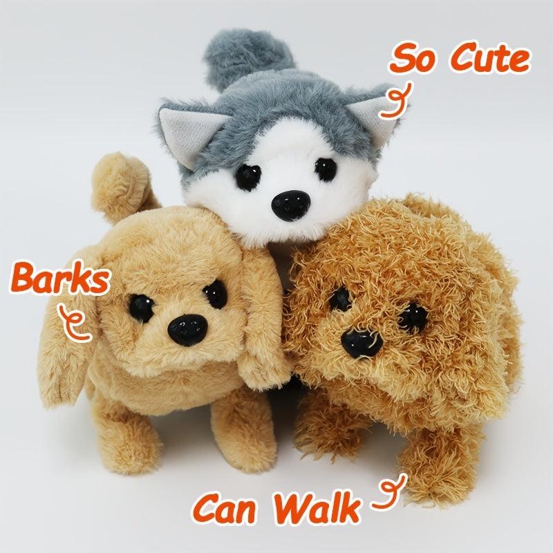 Interactive Plush Dog Toy with Sound, Walk, Bark, Wagging Tail