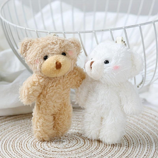 Cute Teddy Bear Keychain Plush Stuffed Animal Key Ring Holder
