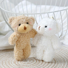 Cute Teddy Bear Keychain Plush Stuffed Animal Key Ring Holder