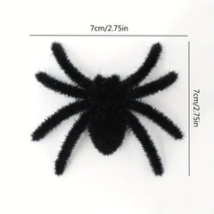 2pcs Small Plush Spiders Halloween Realistic Hairy Spider Mini Spider