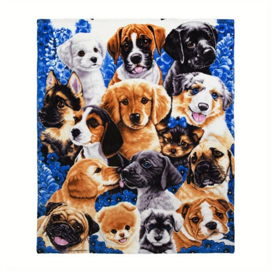 Soft Plush Dog Fleece Throw Blanket for Bed 127x152cm