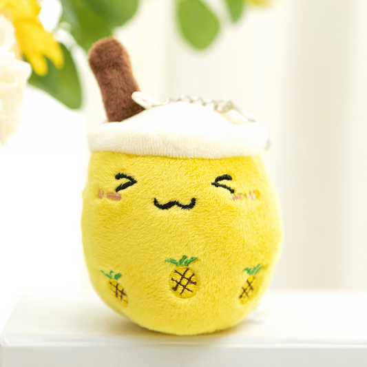 Fruit Milk Tea Cup Plush Doll Keychain