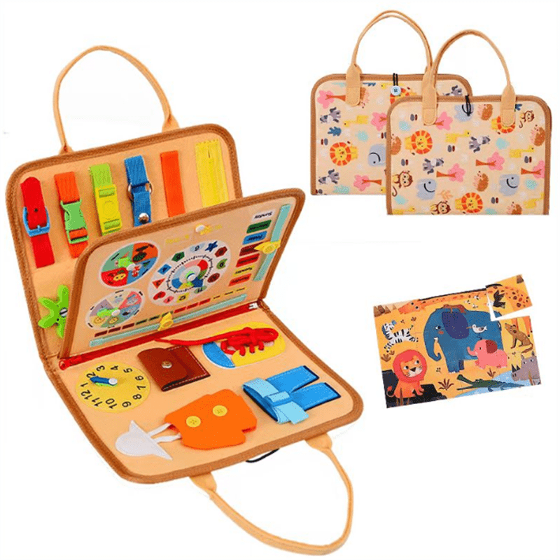 Busy Board Toy For 1-4 Year Olds - Educational Sensory Developing Activity Board