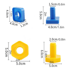 Educational Screw Building Blocks Insert Nut Shape Toys for Kids
