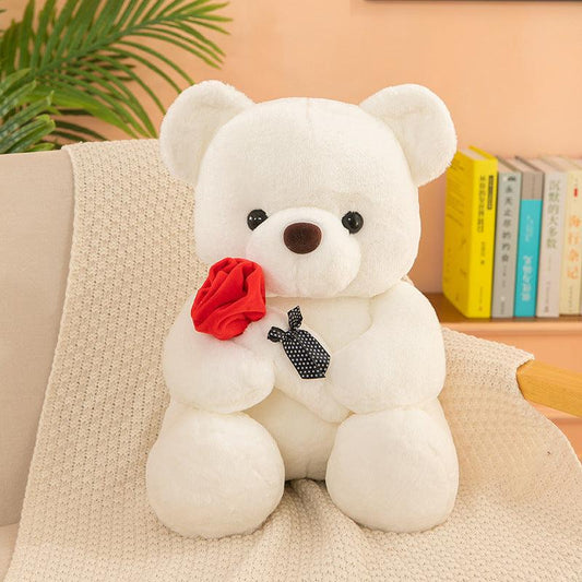 8inch Cartoon Rose Bear Doll Pillow Plush Toy For Weddings