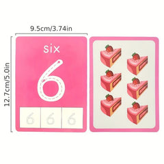 36 Flashcards & Erasable Pen for Kids Reading & Math Learning