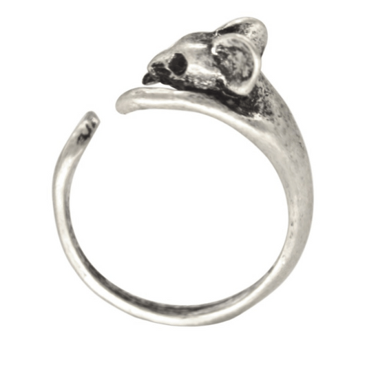 Vintage Punk Mouse Animal Wrap Ring Boho Jewelry
