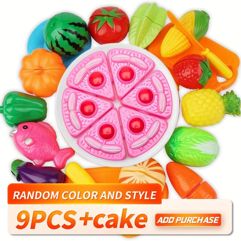 24 Pcs Cut Fruit and Vegetable Toys Pretend Food Toy Set for Kids