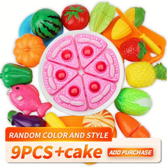 24 Pcs Cut Fruit and Vegetable Toys Pretend Food Toy Set for Kids