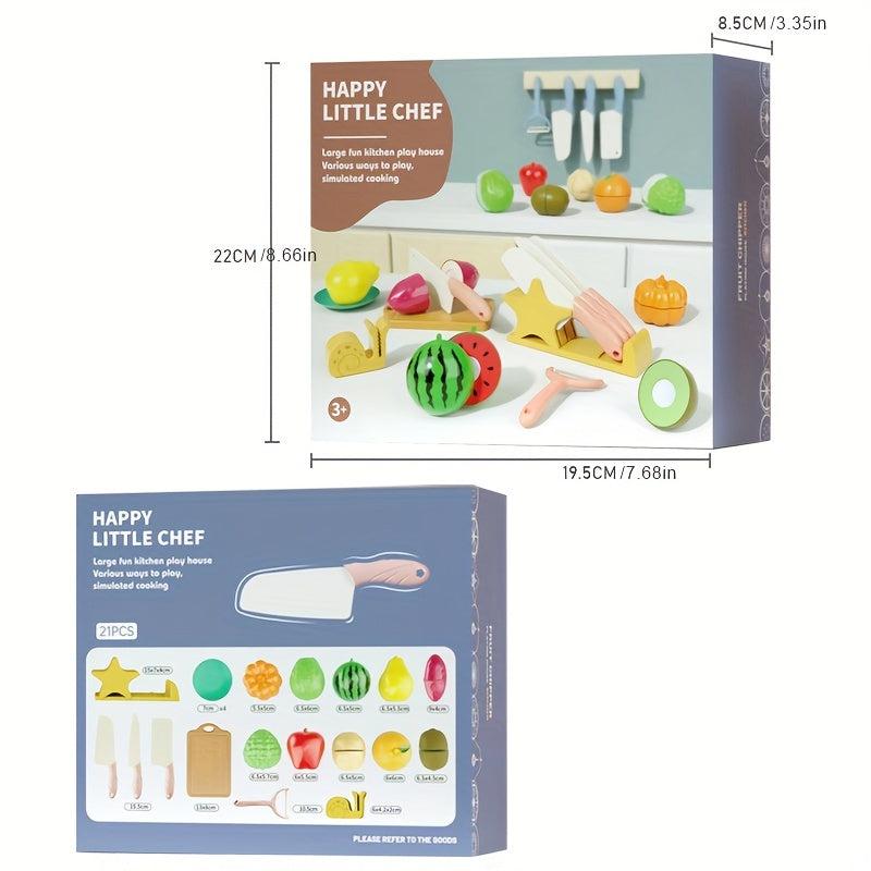 Kids Play Kitchen Toys Fruit Cutting Fun Boys Girls Plastic Vegetable Cutting
