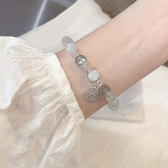 Cat Eye Lime Moonlight Crystal Bracelet