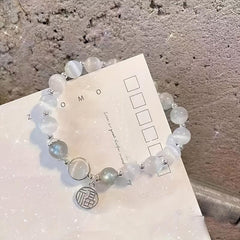 Cat Eye Lime Moonlight Crystal Bracelet