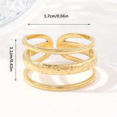 Unisex Stainless Steel Open Ring