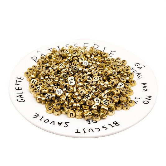 100pcs Plated Alphabet Beads for DIY Jewelry Making